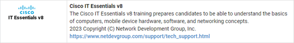 Cisco IT Essentials v8 Pod Type